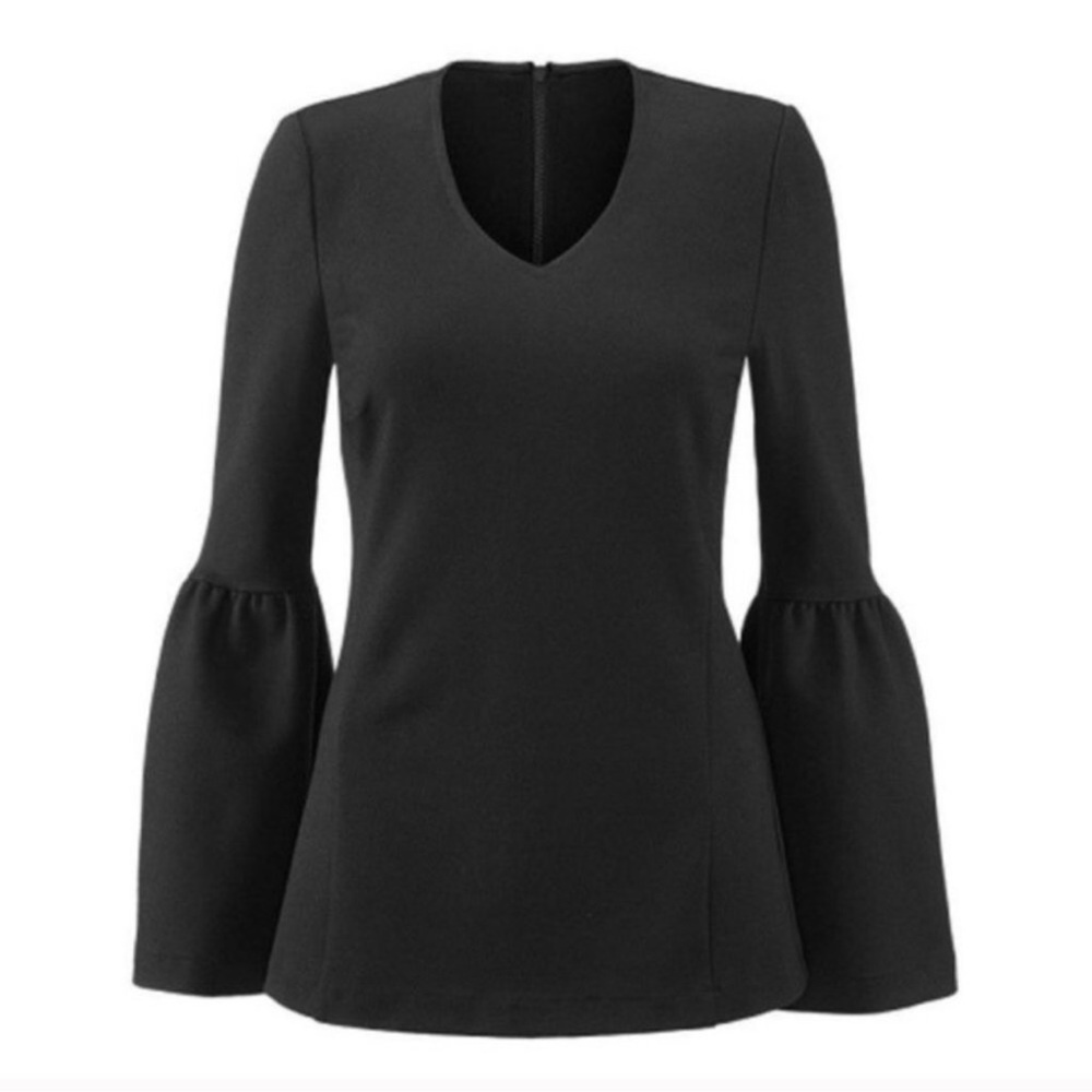 CAbi It’s A Party Bell‎ Sleeve V-Neck Blouse Size XS Style# 3500